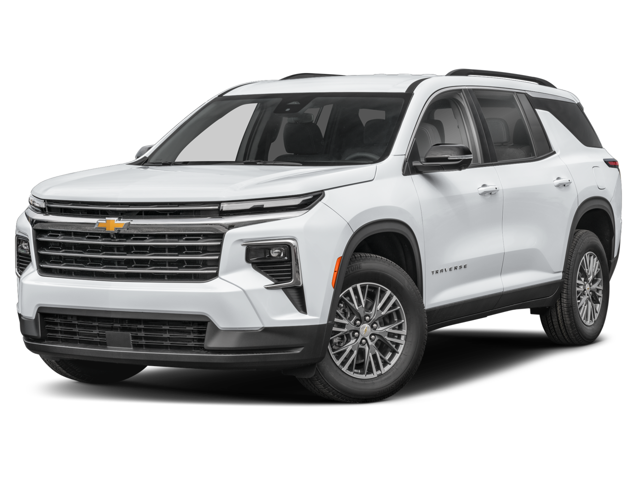 2026 Chevrolet Traverse LT in Summit White — front three-quarter view