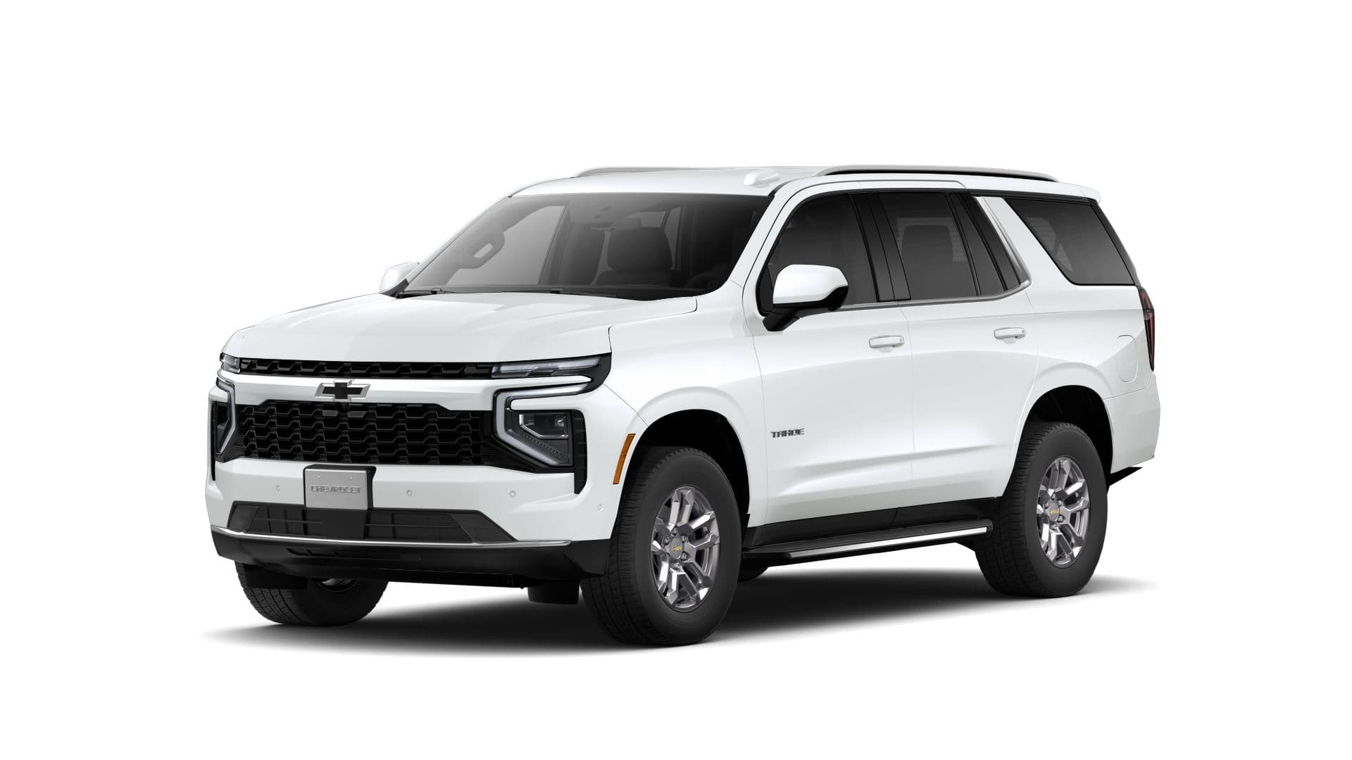 2026 Chevrolet Tahoe LS in Summit White — front three-quarter view