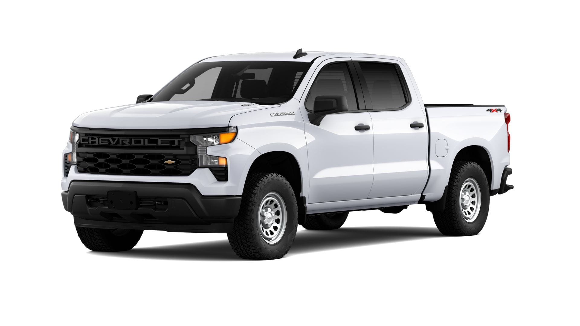 2026 Chevrolet Silverado 1500 WT in Summit White — front three-quarter view