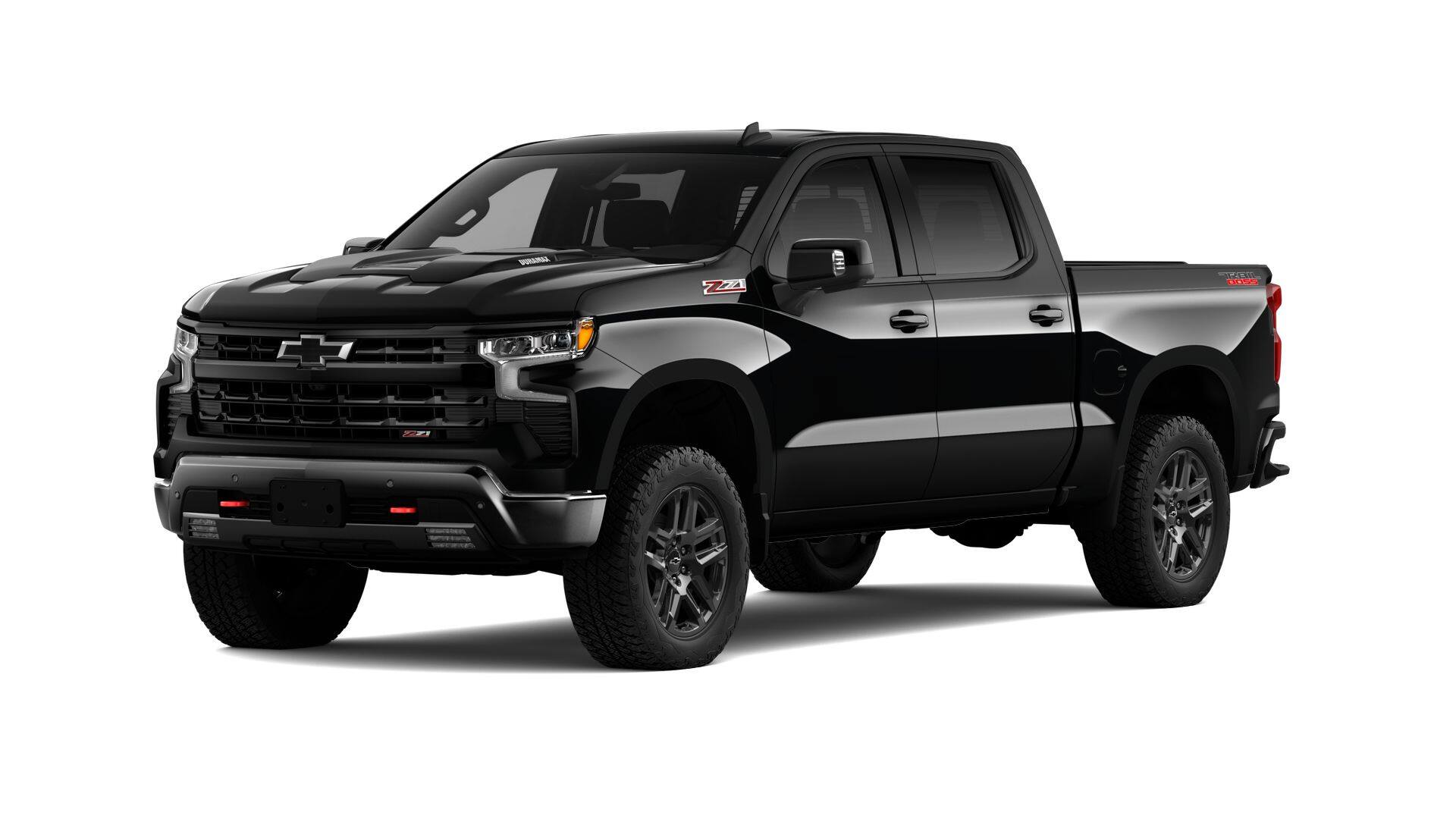 2026 Chevrolet Silverado 1500 LT Trail Boss in Black — front three-quarter view
