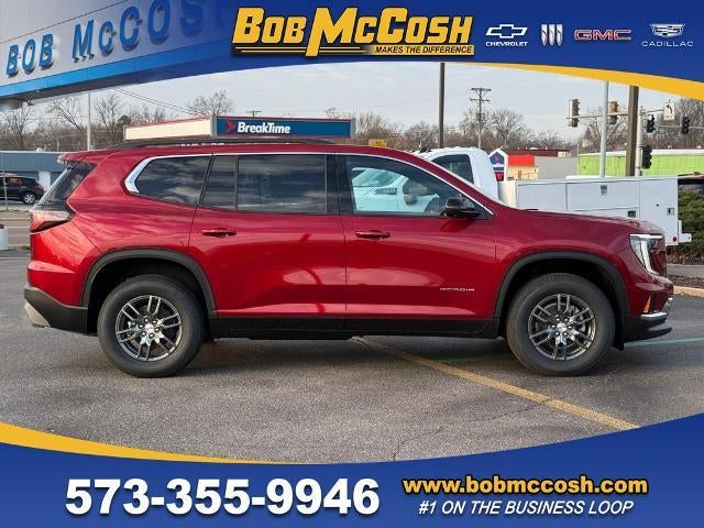2026 GMC Acadia Elevation in Volcanic Red Tintcoat — front three-quarter view
