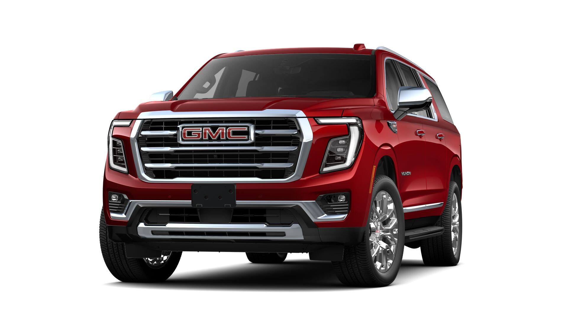 2026 GMC Yukon XL Elevation in Volcanic Red Tintcoat — front three-quarter view
