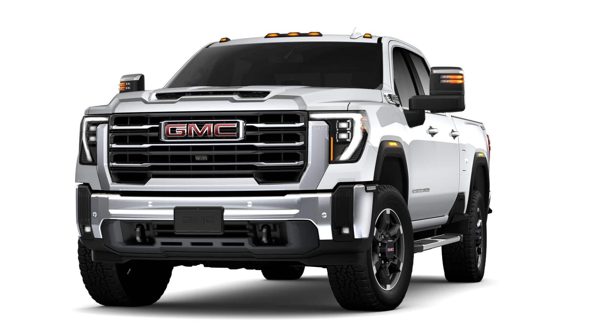 2026 GMC Sierra 2500 HD SLT in Summit White — front three-quarter view