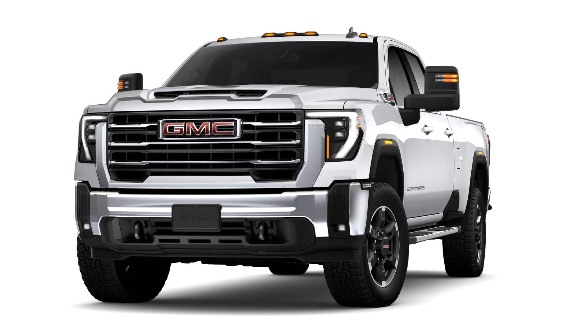 2026 GMC Sierra 3500 HD SLE in Summit White — front three-quarter view