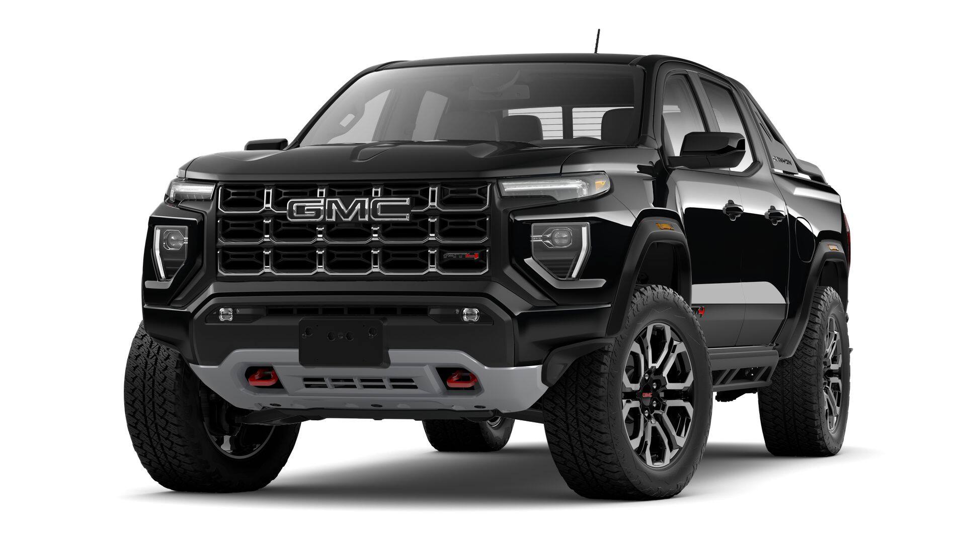 2026 GMC Canyon AT4 in Onyx Black — front three-quarter view