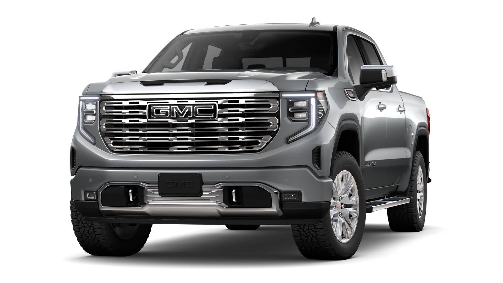 2026 GMC Sierra 1500 Denali in Sterling Metallic — front three-quarter view