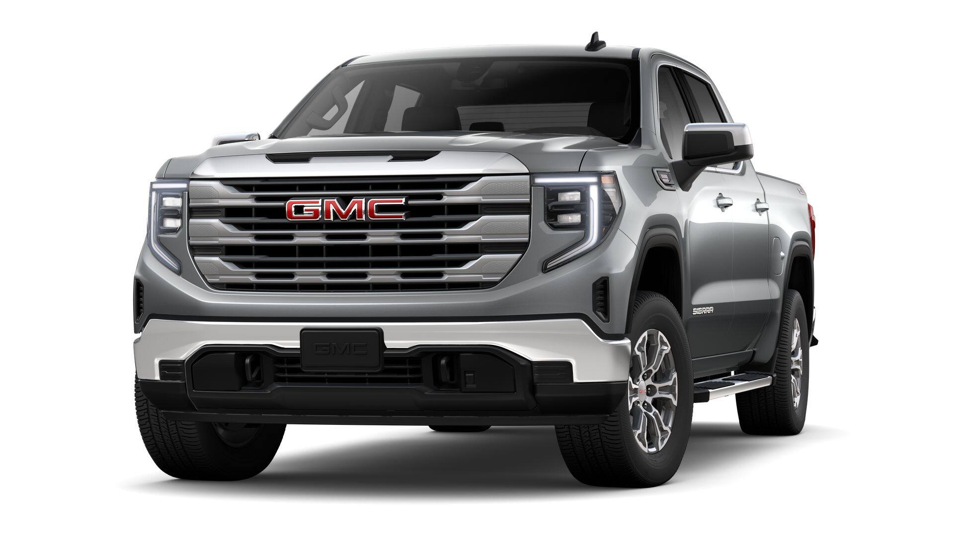2026 GMC Sierra 1500 SLE in Sterling Metallic — front three-quarter view