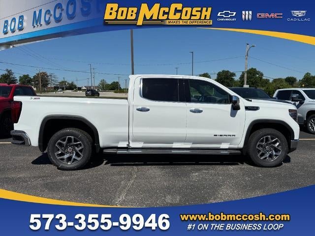 2026 GMC Sierra 1500 SLT in Summit White — front three-quarter view