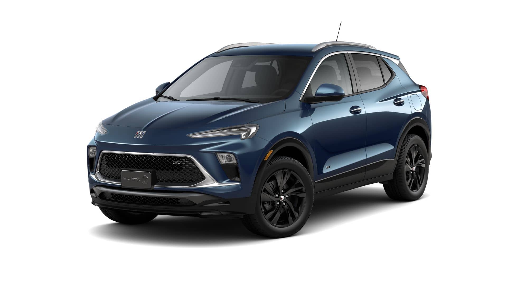 2026 Buick Encore GX Sport Touring in Ocean Blue Metallic — front three-quarter view